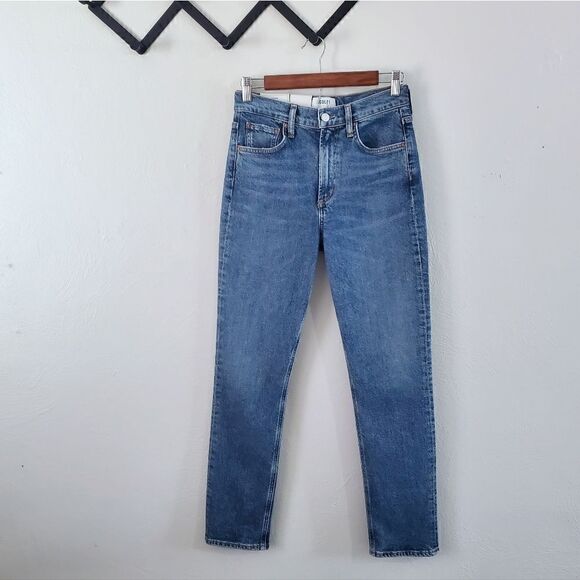 Agolde Merrel Mid Rise Straight Leg Stretch Denim Jeans In Cinema NWT - Picture 9 of 10